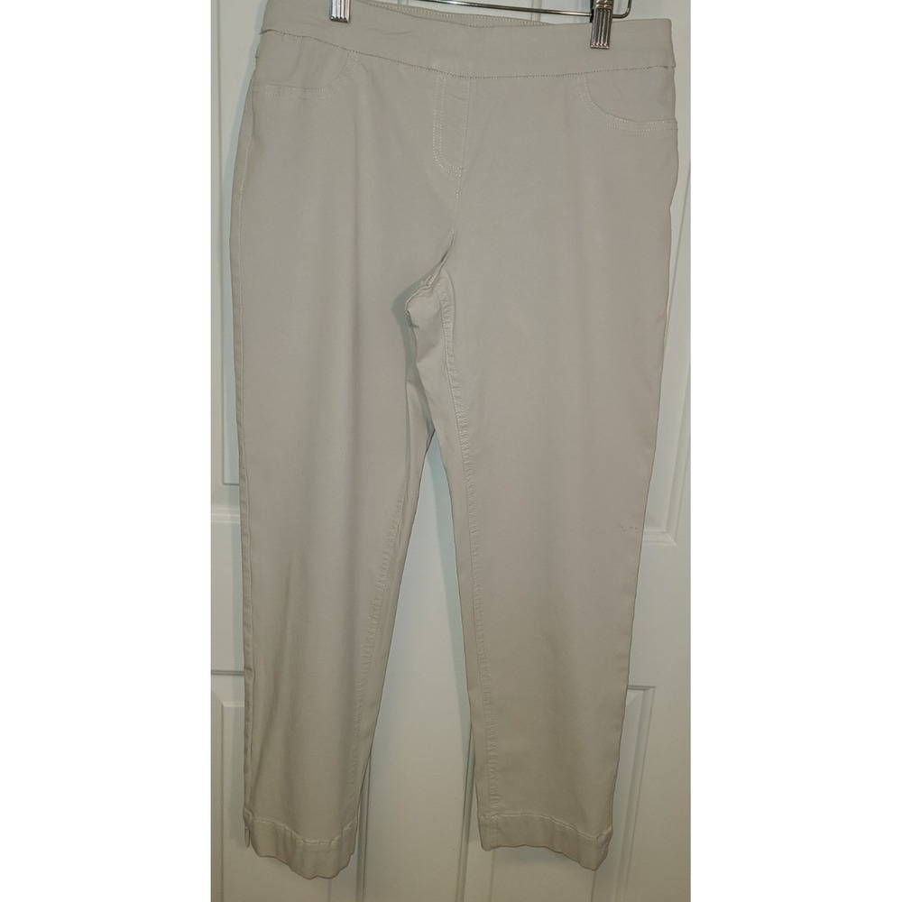 Coldwater Creek Pull-On ShapeMe Ankle Pants Sz 10P Off white Rayon/Nylon/Spandex